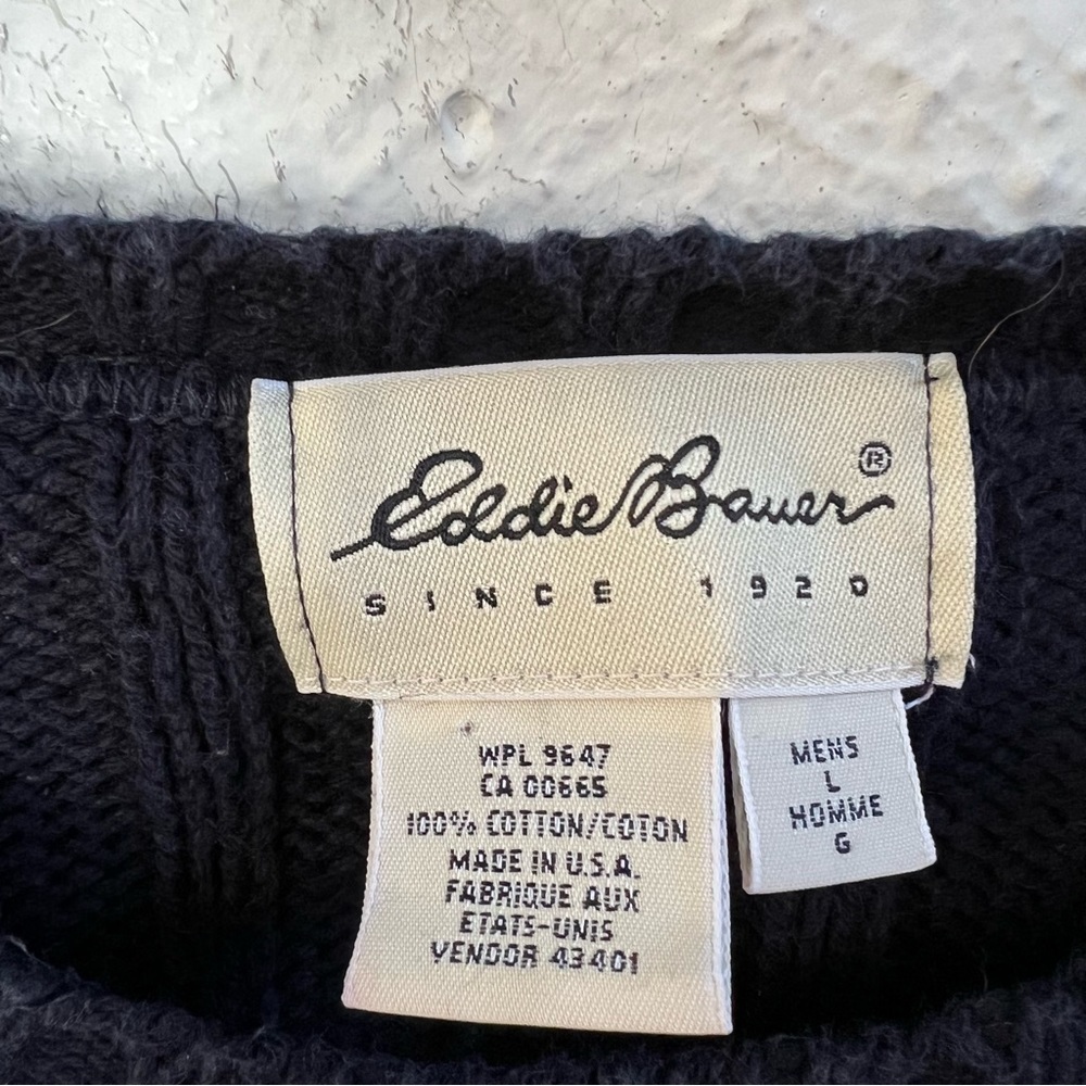 Eddie Bauer blue stripe crew neck sweater - Picture 7 of 7